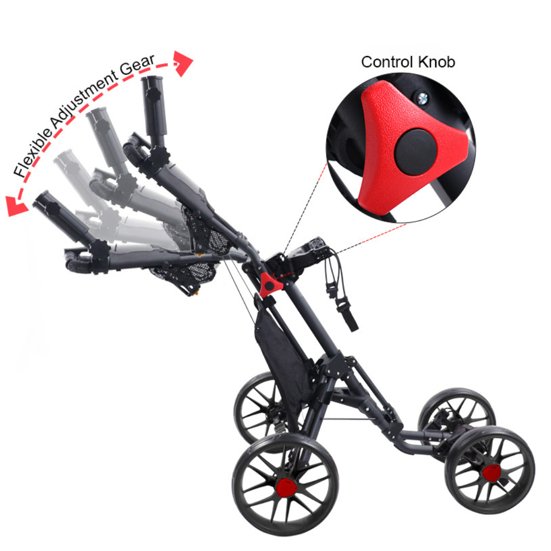 ParShark Golf Trundler 4 Wheel Umbrella Holder - Stealth