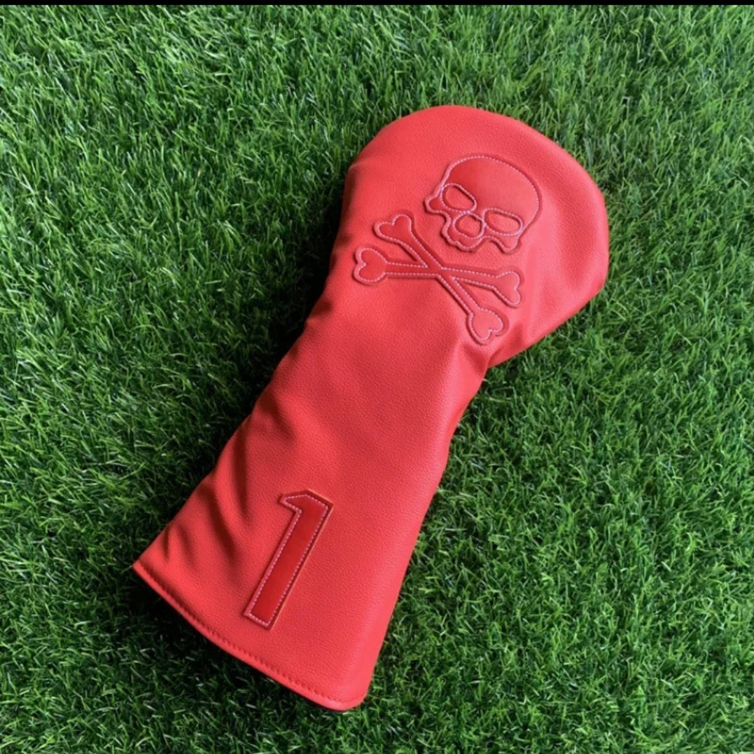 Golf Driver Head Cover - Red Skull