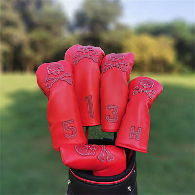 Golf Driver Head Cover - Red Skull