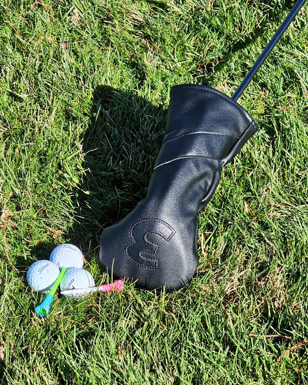 ParShark Golf 3 Wood Head Cover - Stealth Black