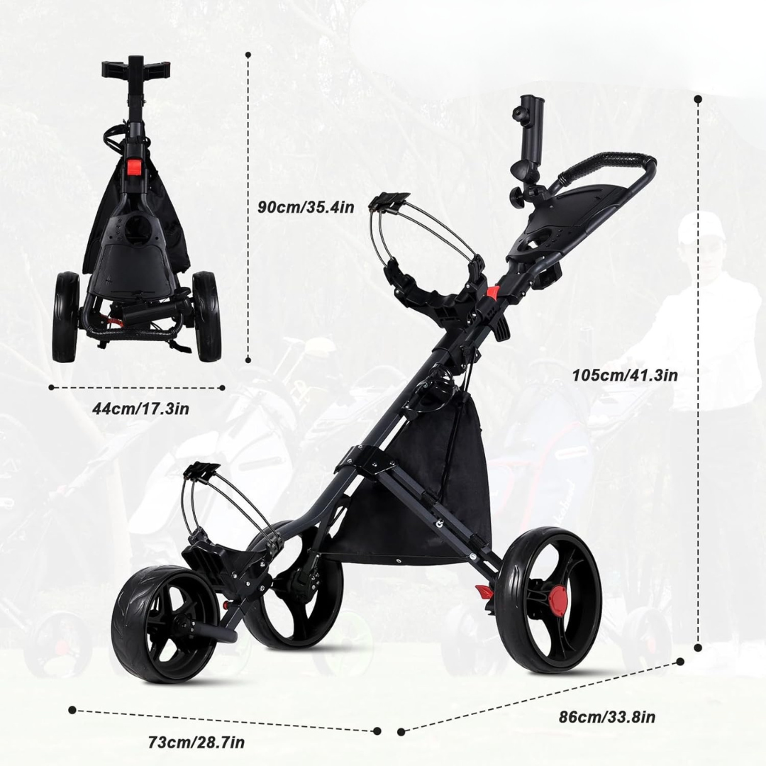 ParShark Golf Trundler 3 Wheel Umbrella Holder - Delta