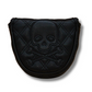 Golf Putter Cover Mallet Putter Quilted Skull  - Black