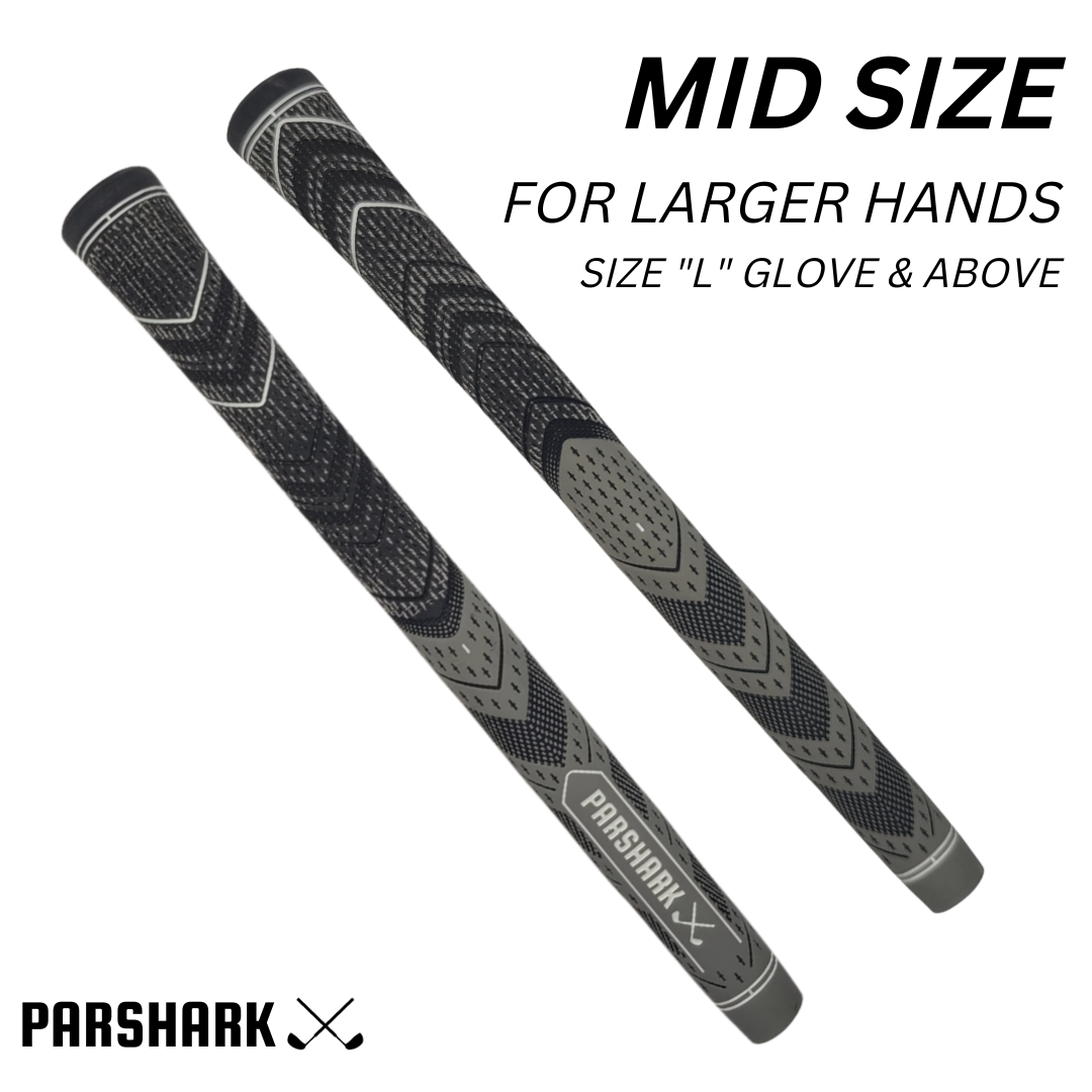 Golf Grips Mid Size 13 pieces Grey + Regrip Set - ParShark CTRL