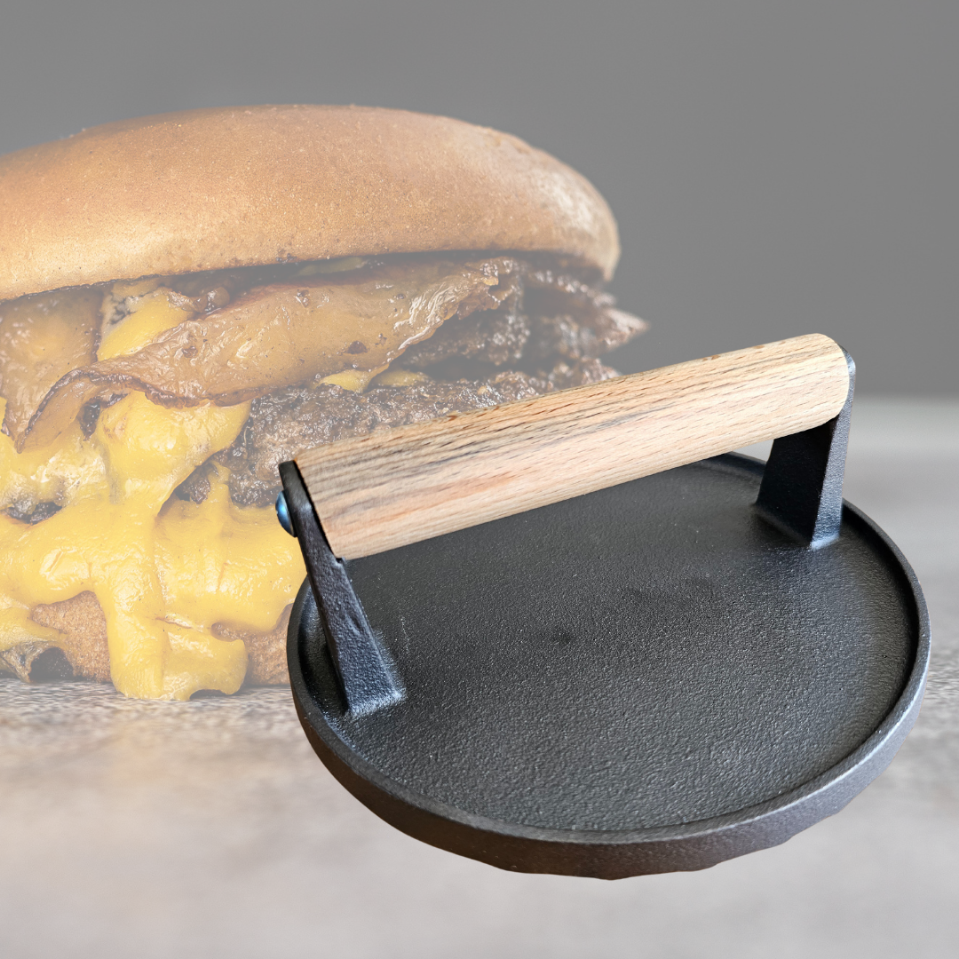 Cast Iron Burger Press Smash Burger.