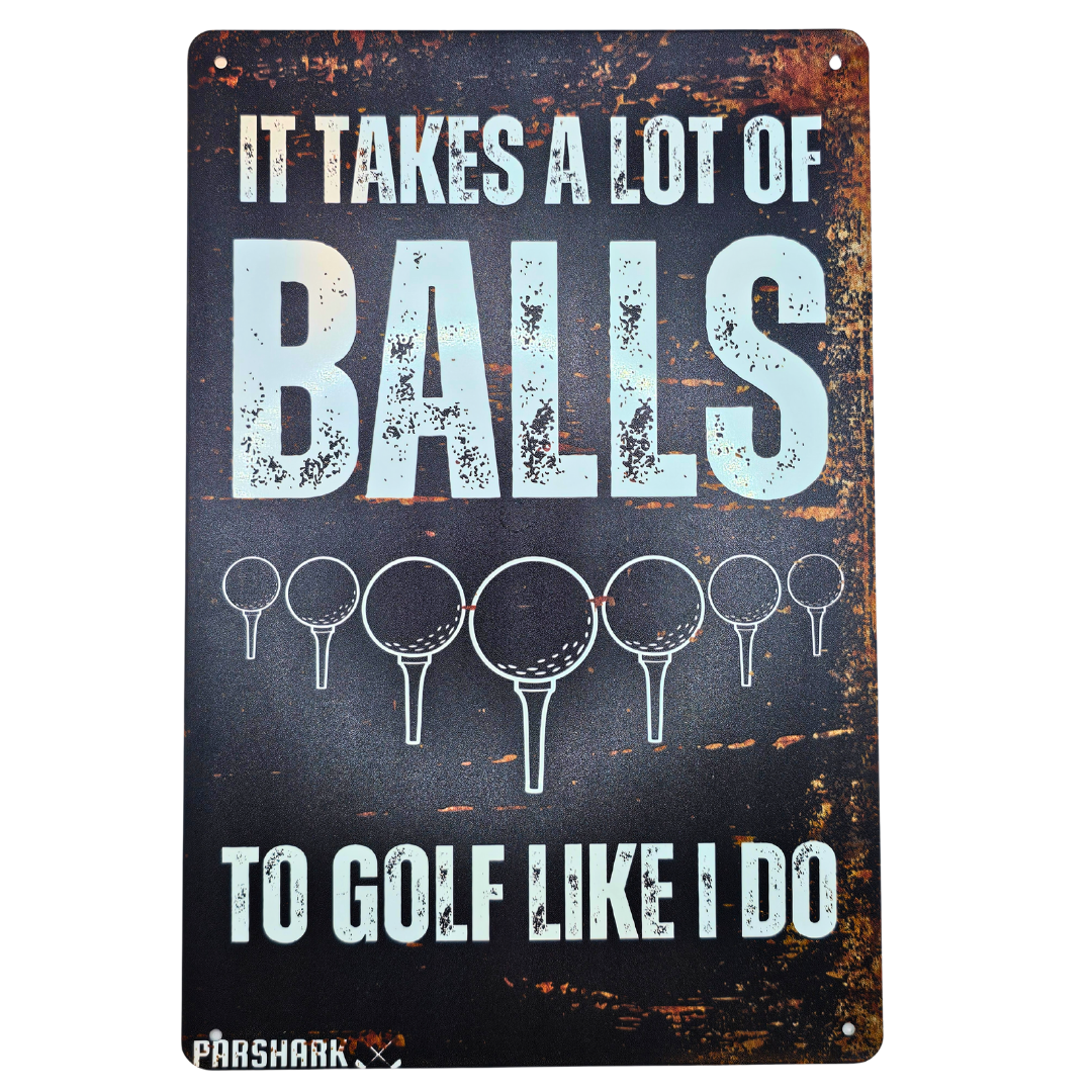 ParShark Double A Lot of Balls Metal Sign 30x20cm