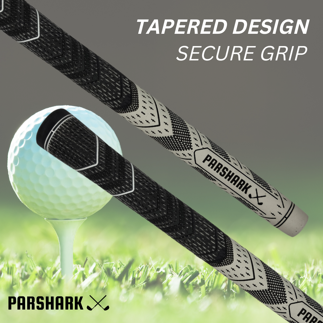 Golf Grips Mid Size 13 pieces White + Regrip Set - ParShark CTRL
