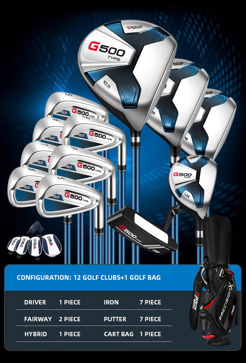 PGM G500 Complete Golf Club Set - Mens Right Hand  (R FLEX STEEL SHAFT)