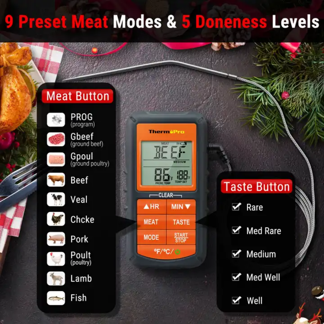 ThermoPro TP06B Digital Long Probe Cooking Thermometer with Timer