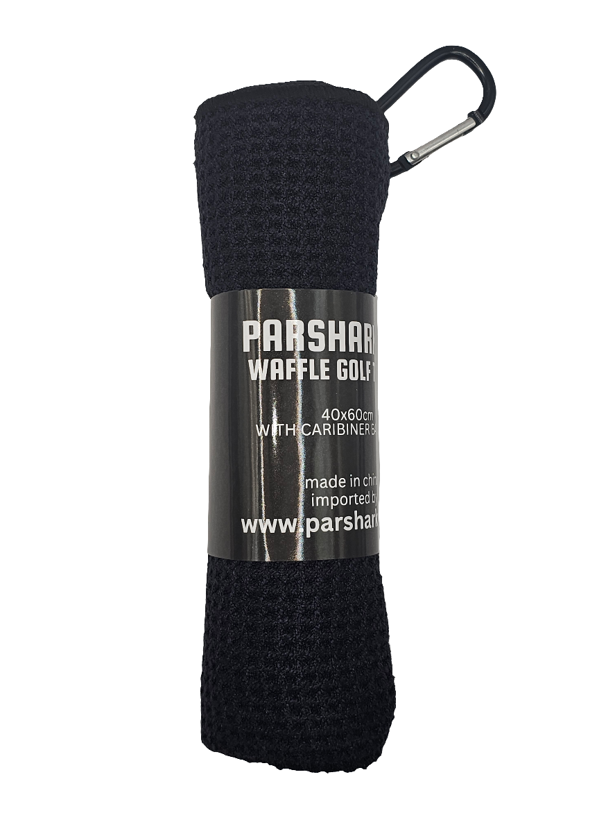 ParShark Standard Waffle Golf Towel - Black