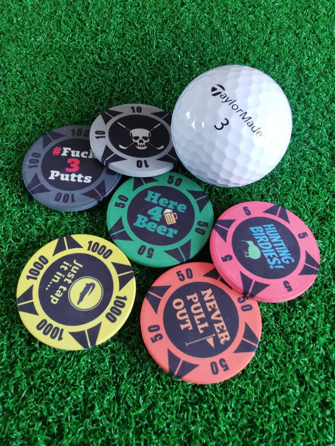 ParSharkGolf Marker Poker Chip - Fuck 3 Putts