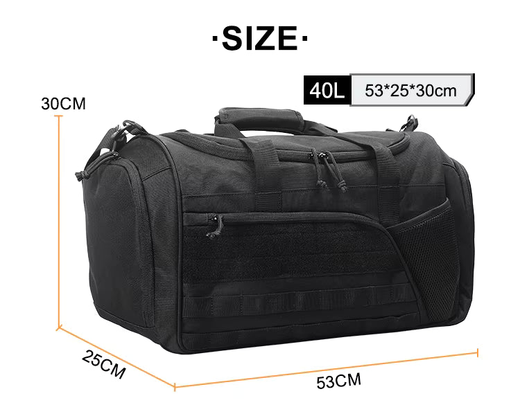 Crossfit Duffle Bag Velcro Front 40L - Recon Black
