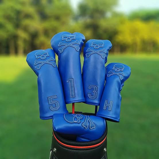 Golf Driver Head Cover -  Blue skull