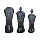 Golf Driver Cover Quilted Black Reflect Skull