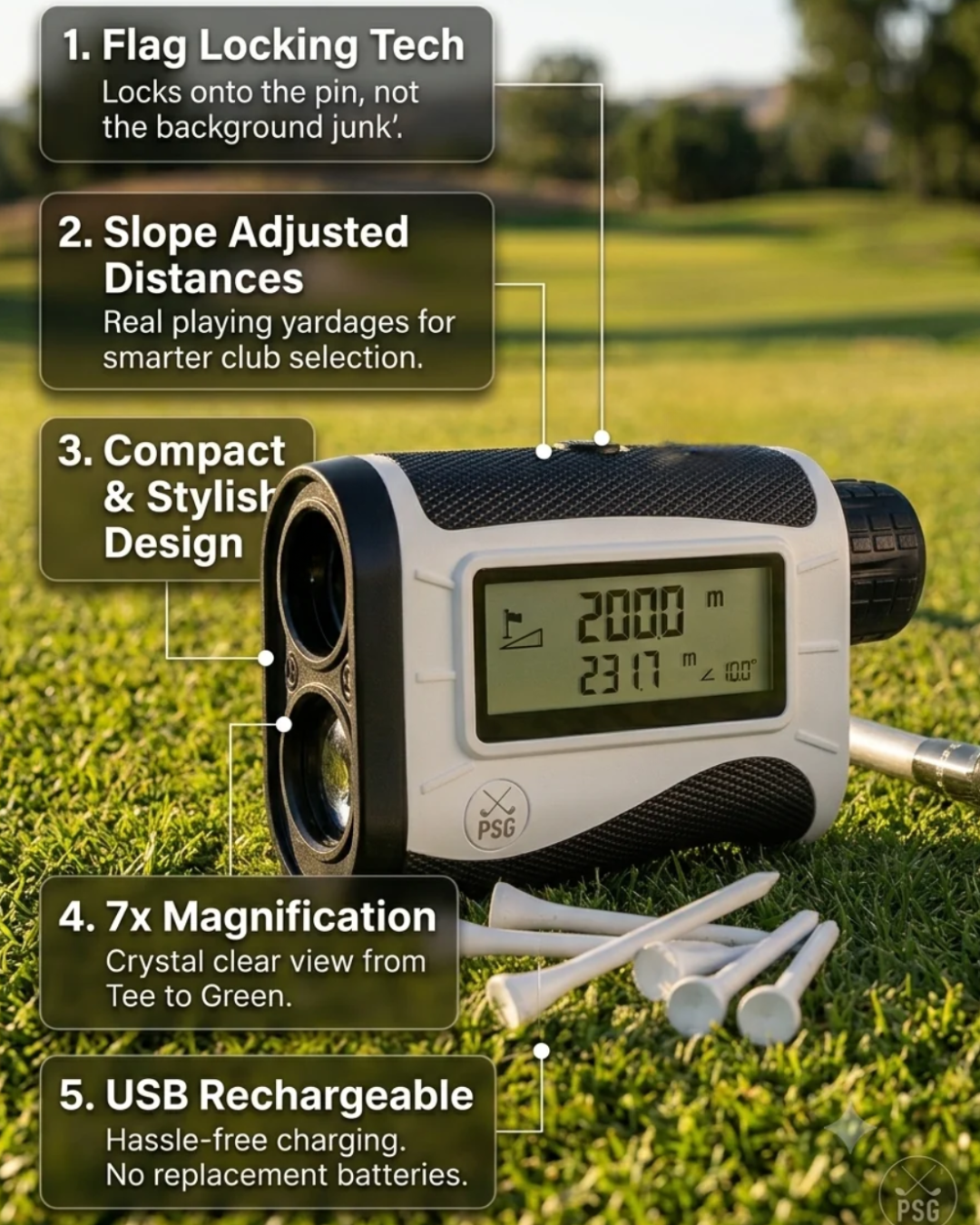 ParShark Pin Seeker Golf Laser Range Finder