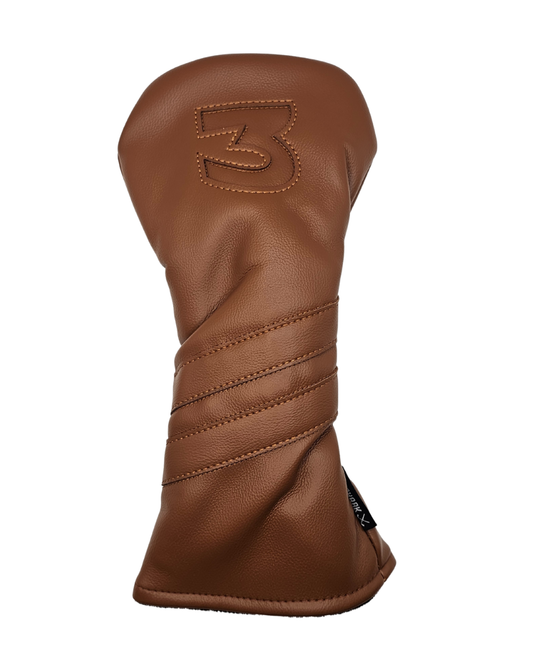 Golf 3 Wood Head Cover - ParShark Vintage Brown