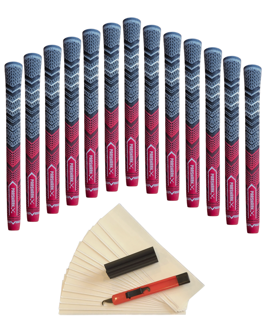 ParShark XLT Jumbo Golf Club Grips 13 Pack Red + Re Grip Kit