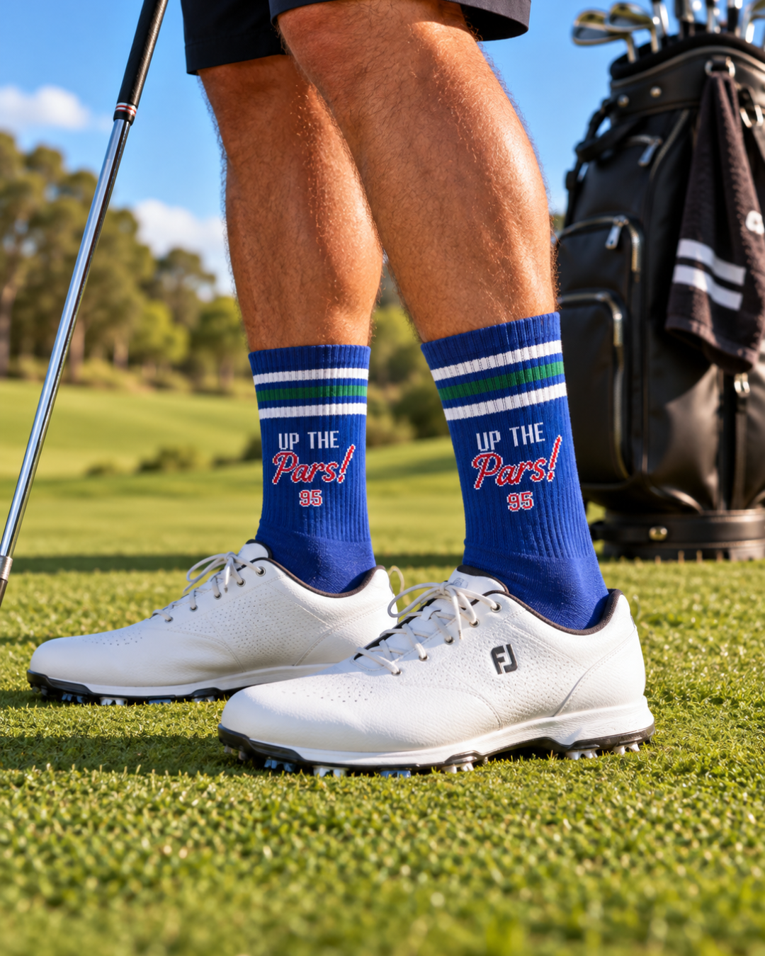 ParShark Up The Pars Cotton Golf Crew Socks