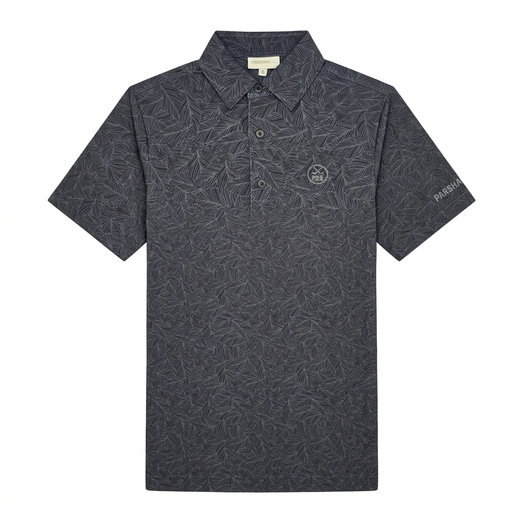 ParShark Fern Noir Golf Polo - Black / Grey