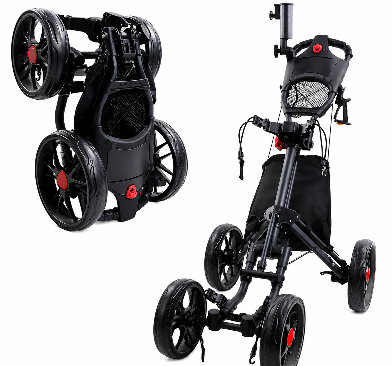 ParShark Golf Trundler 4 Wheel Umbrella Holder - Stealth