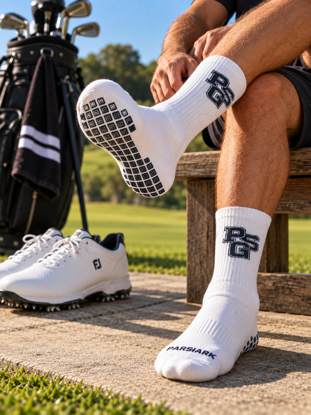 ParShark PSG Cotton Grip Golf Crew Socks