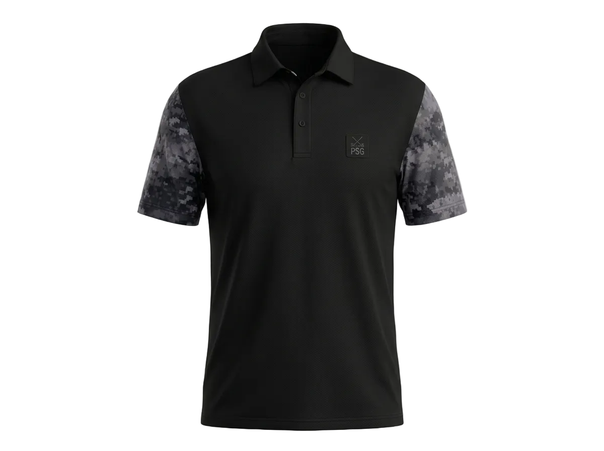 ParShark Black Ops Golf Polo - Black / Camo