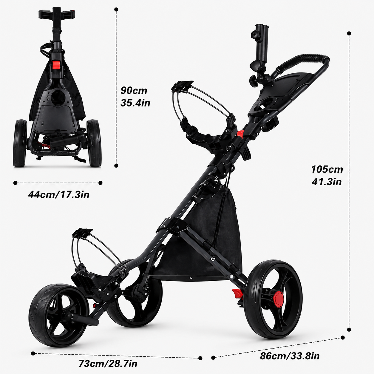 ParShark Golf Trundler 3 Wheel Umbrella Holder - Delta