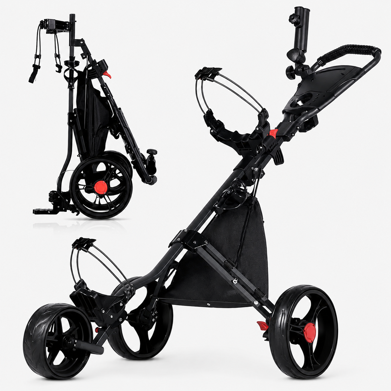 ParShark Golf Trundler 3 Wheel Umbrella Holder - Delta
