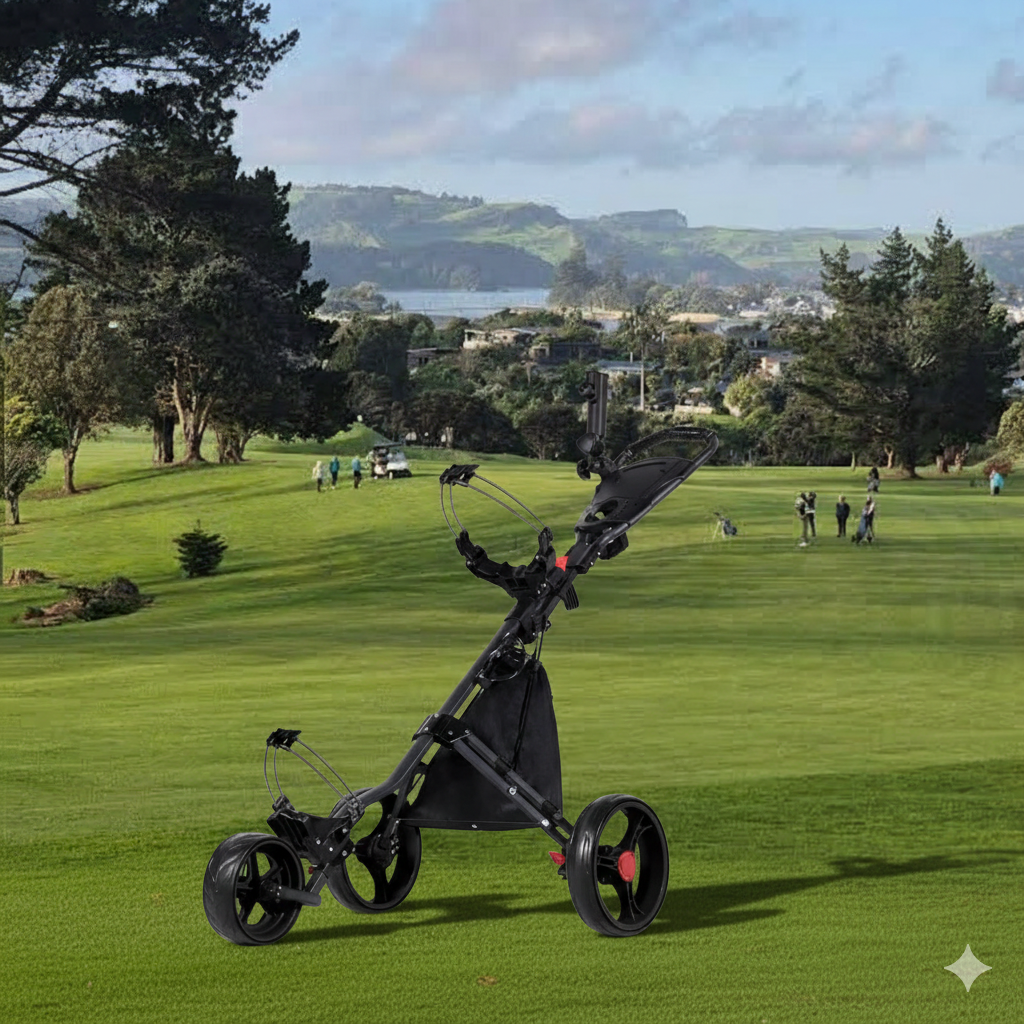 ParShark Golf Trundler 3 Wheel Umbrella Holder - Delta