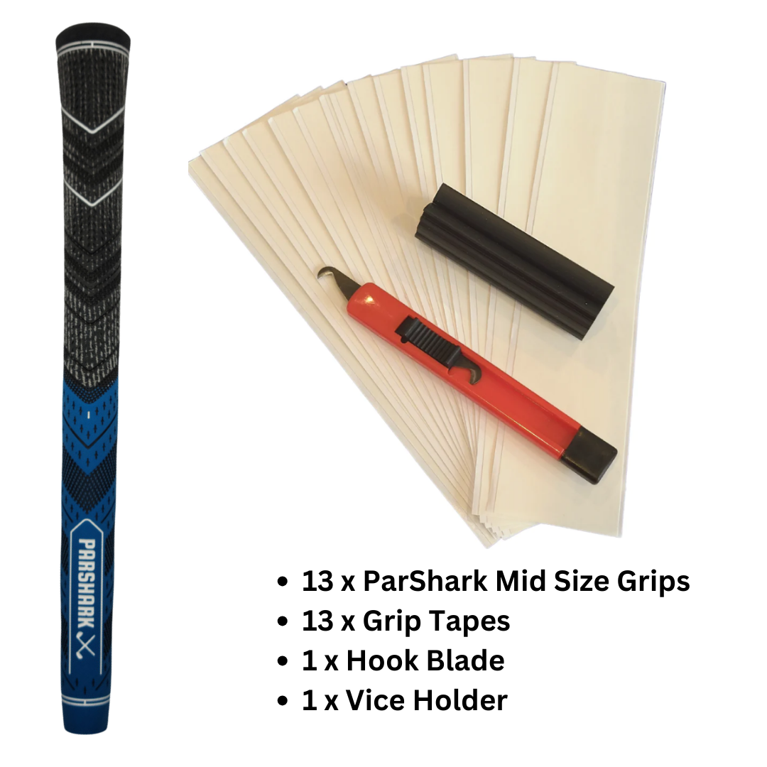 ParShark Mid Size Grip 13 pieces Blue + Regrip Set