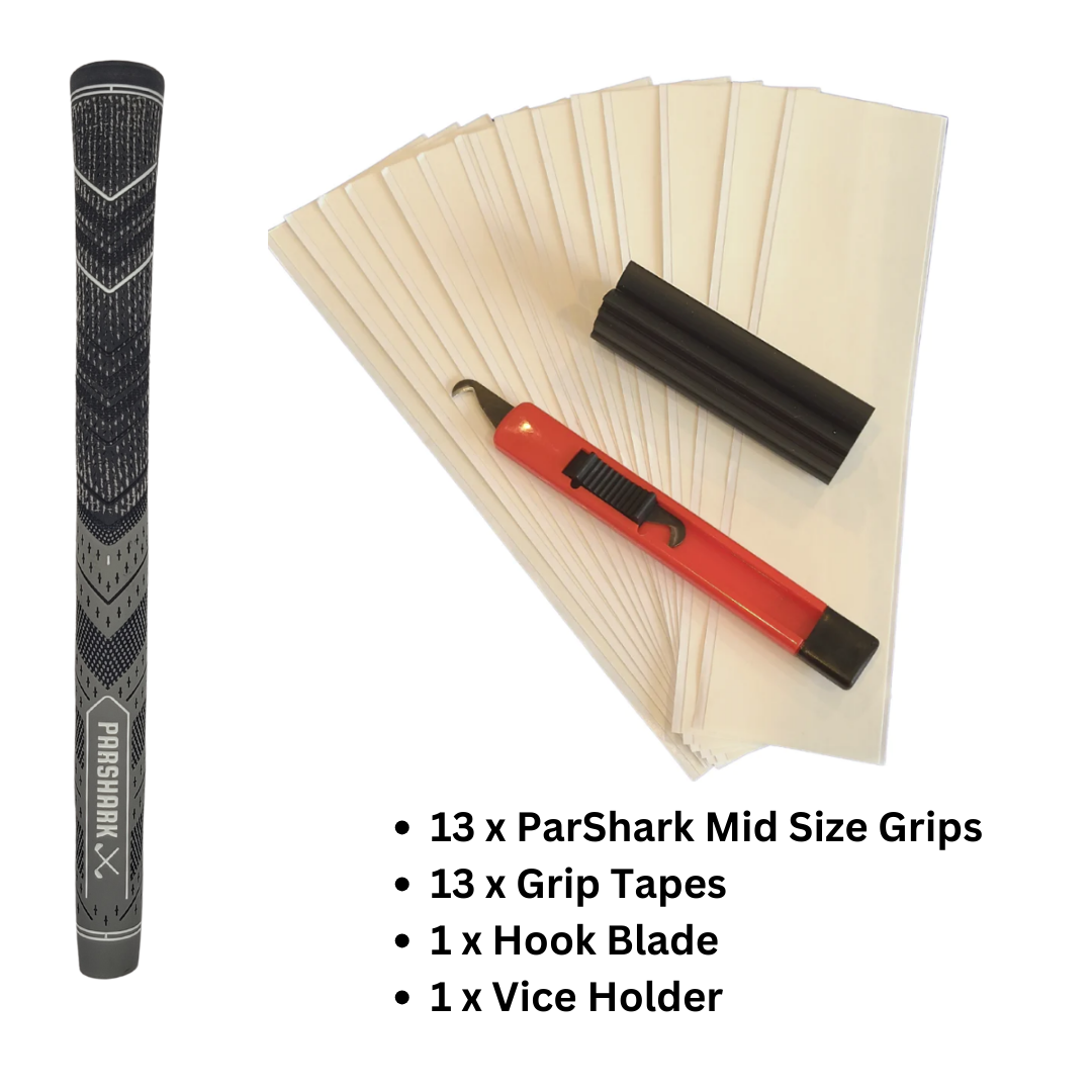 ParShark Mid Size Grip 13 pieces Grey + Regrip Set