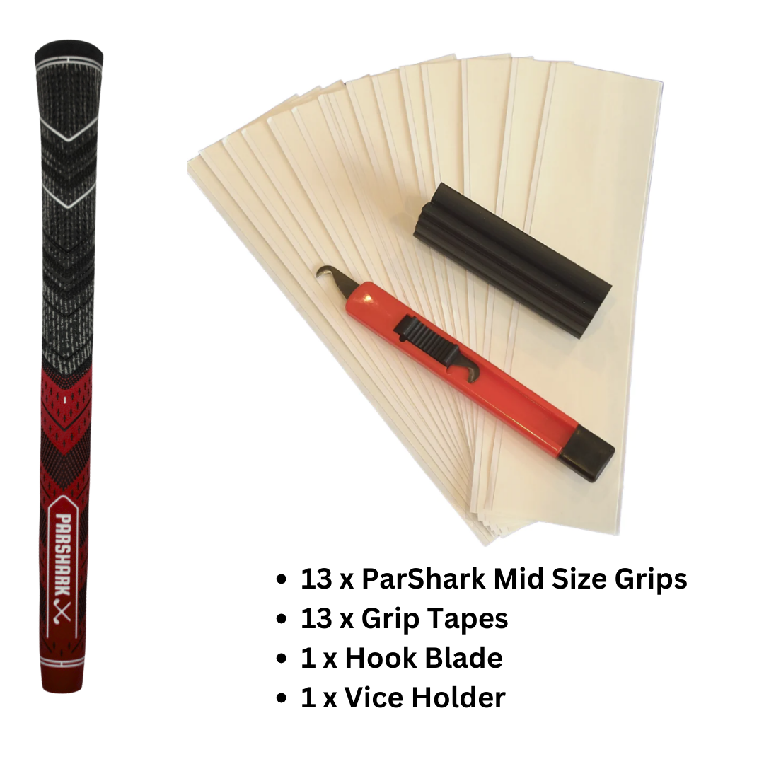 ParShark Mid Size Grip 13 pieces Red + Regrip Set