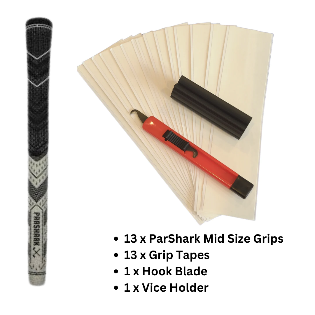 ParShark Mid Size Grip 13 pieces White + Regrip Set