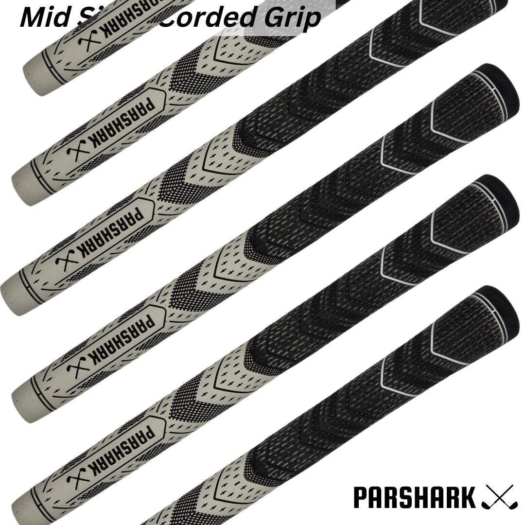 Golf Grips Mid Size 13 pieces White + Regrip Set - ParShark CTRL