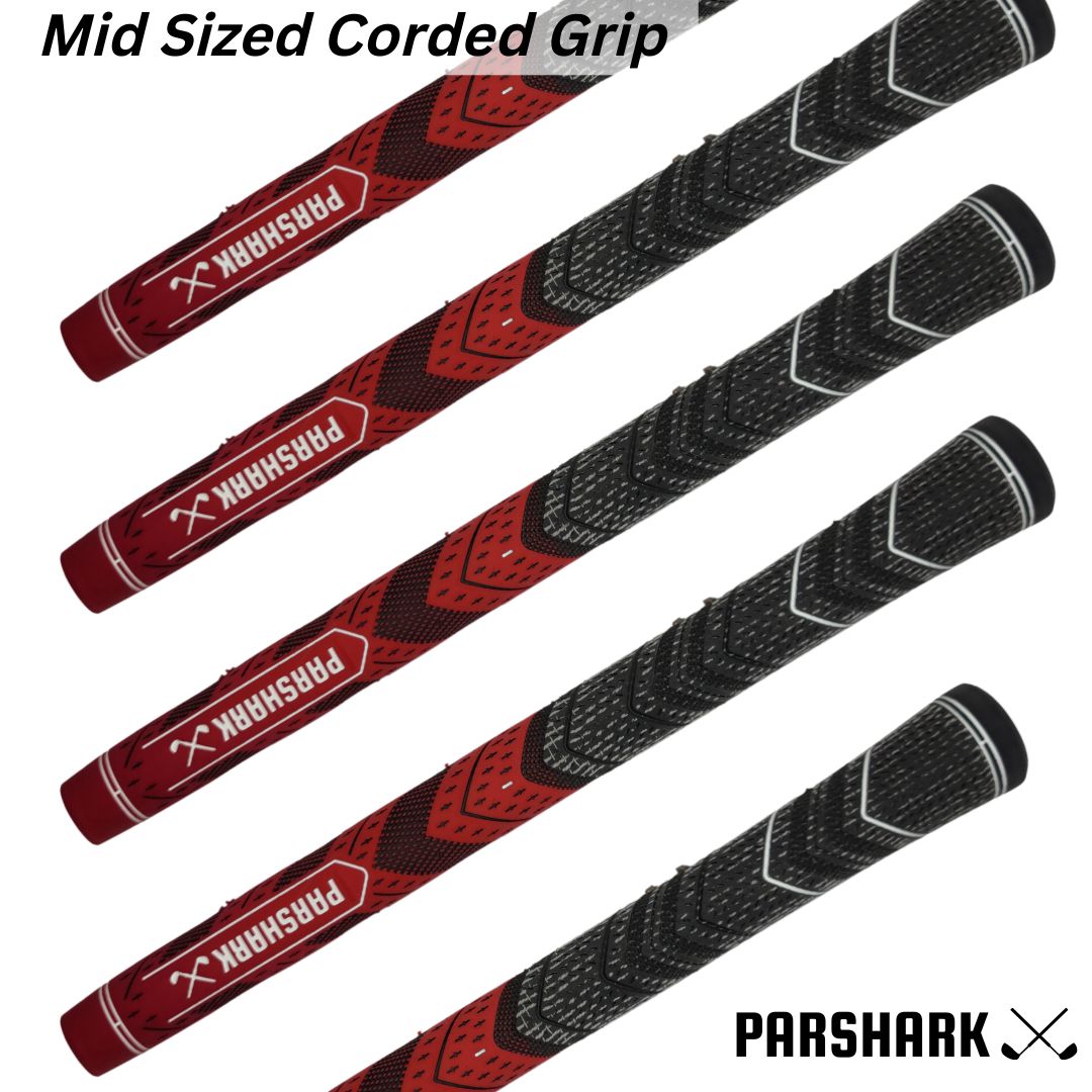 Golf Grips Mid Size 13 pieces Red + Regrip Set - ParShark CTRL