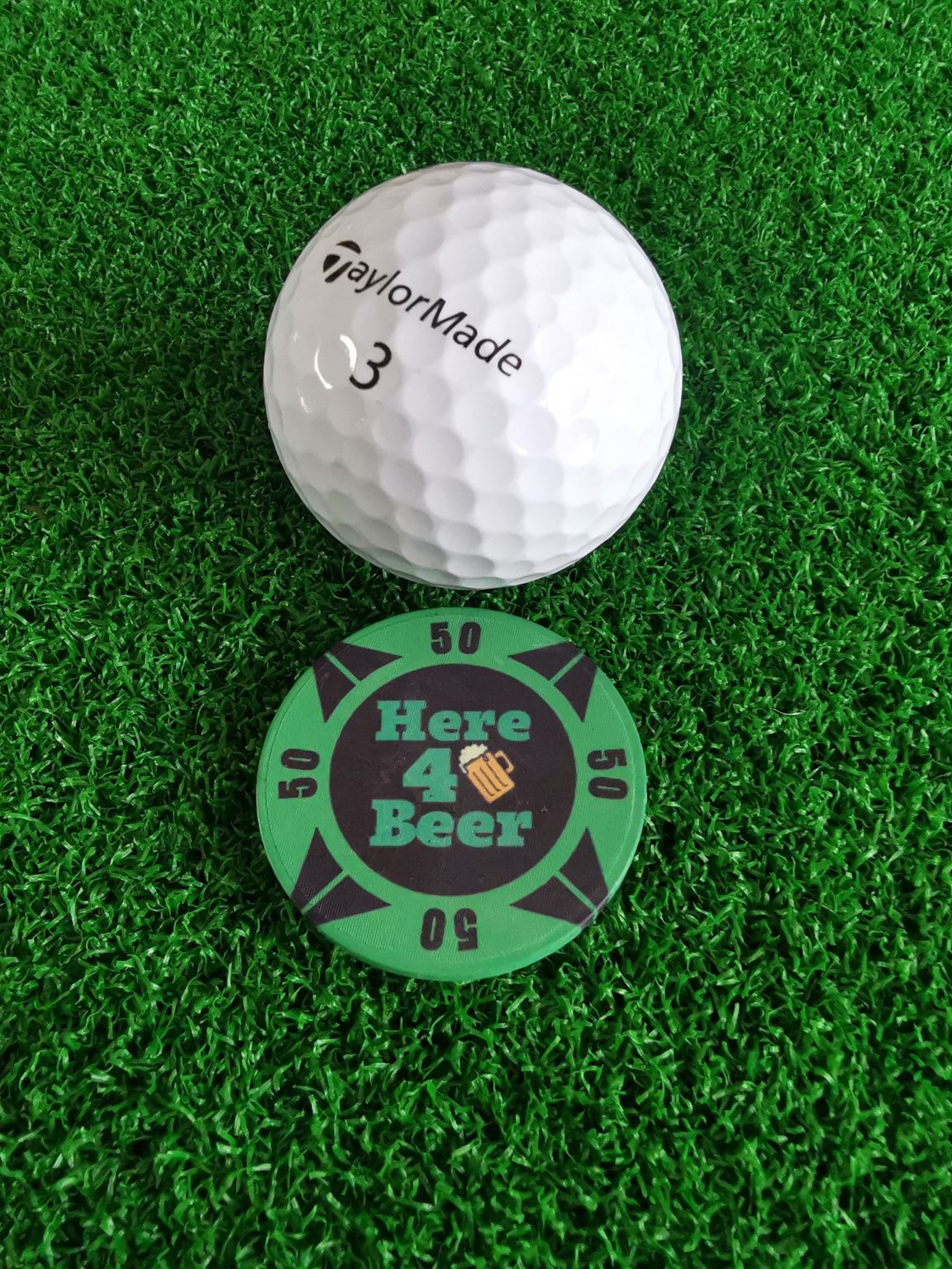 Golf Marker Poker Chip - Here 4 Beer